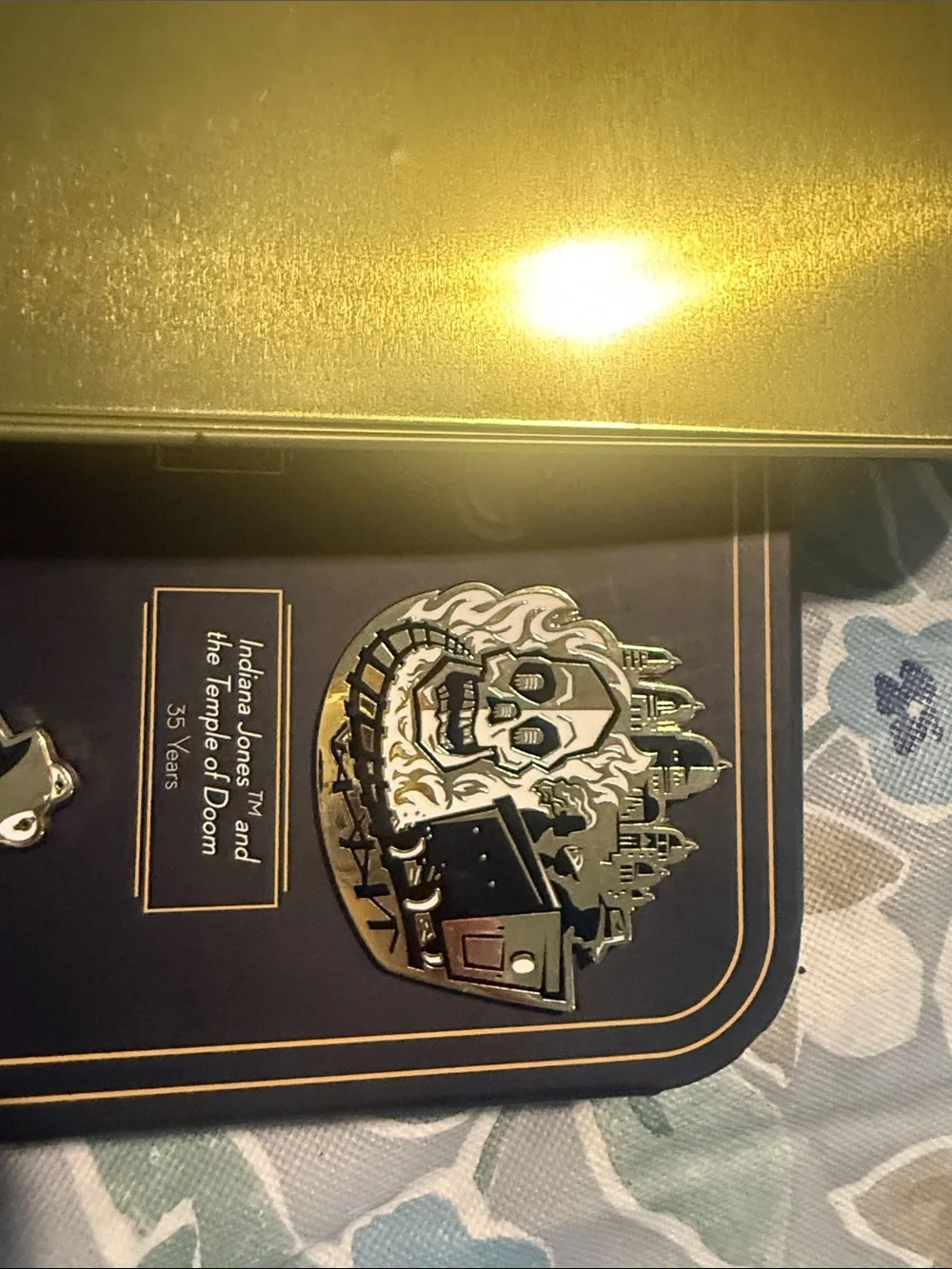 Temple of Doom 35th Anniversary Enamel Pin - Black & Gold